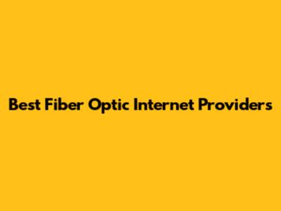 Best Fiber Optic Internet Providers