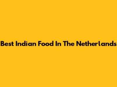Best Indian Food In The Netherlands
