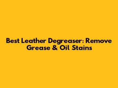 Best Leather Degreaser: Remove Grease & Oil Stains