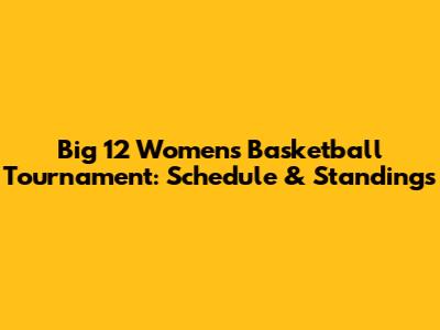 Big 12 Women's Basketball Tournament: Schedule & Standings