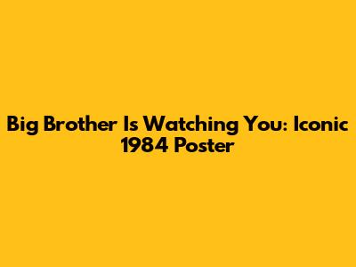 Big Brother Is Watching You: Iconic 1984 Poster