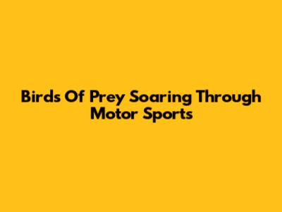 Birds Of Prey Soaring Through Motor Sports