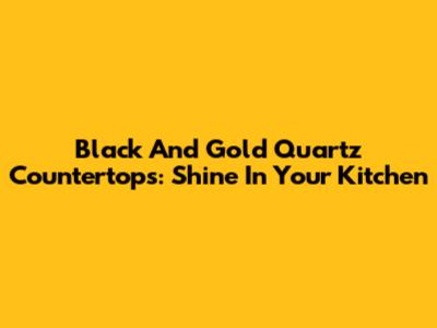 Black And Gold Quartz Countertops: Shine In Your Kitchen