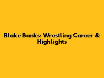 Blake Banks: Wrestling Career & Highlights