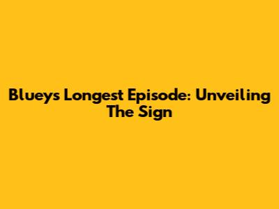 Bluey's Longest Episode: Unveiling 'The Sign'