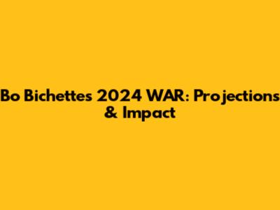 Bo Bichette's 2024 WAR: Projections & Impact
