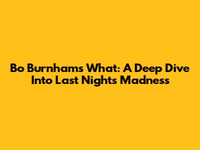 Bo Burnham's 'What': A Deep Dive Into Last Night's Madness