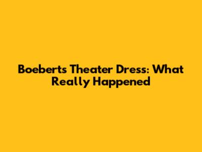 Boebert's Theater Dress: What Really Happened