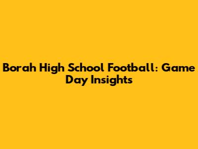 Borah High School Football: Game Day Insights