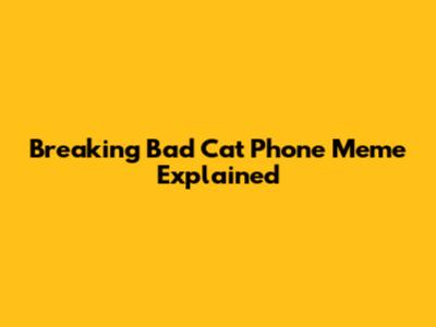 Breaking Bad Cat Phone Meme Explained