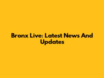 Bronx Live: Latest News And Updates