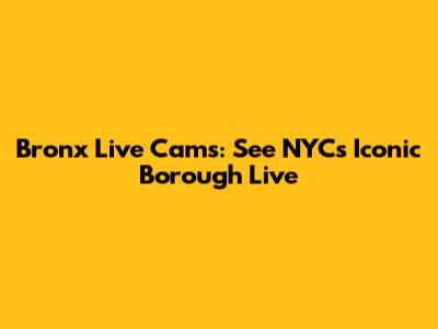 Bronx Live Cams: See NYC's Iconic Borough Live