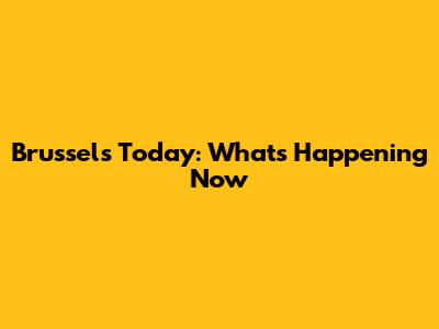 Brussels Today: What's Happening Now