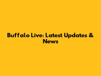 Buffalo Live: Latest Updates & News