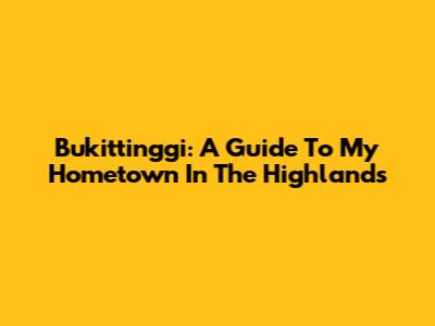 Bukittinggi: A Guide To My Hometown In The Highlands