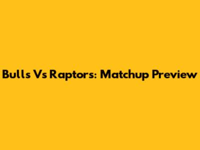 Bulls Vs Raptors: Matchup Preview