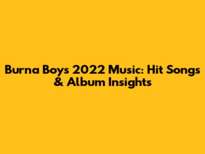 Burna Boy's 2022 Music: Hit Songs & Album Insights