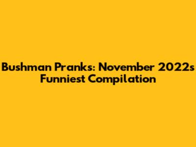 Bushman Pranks: November 2022's Funniest Compilation