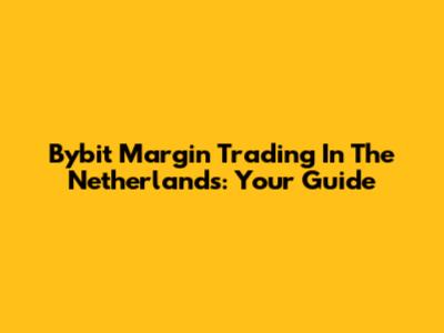 Bybit Margin Trading In The Netherlands: Your Guide