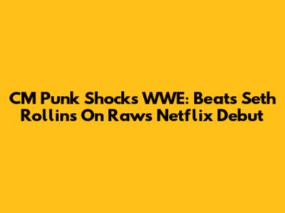 CM Punk Shocks WWE: Beats Seth Rollins On Raw's Netflix Debut