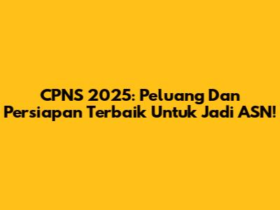 CPNS 2025: Peluang Dan Persiapan Terbaik Untuk Jadi ASN!
