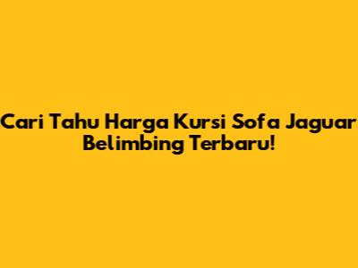 Cari Tahu Harga Kursi Sofa Jaguar Belimbing Terbaru!