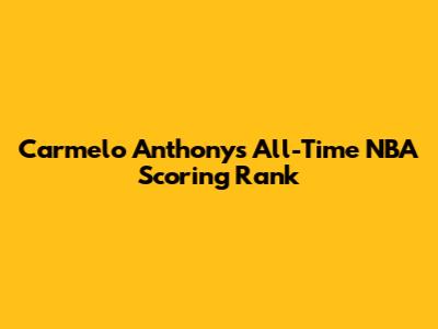 Carmelo Anthony's All-Time NBA Scoring Rank