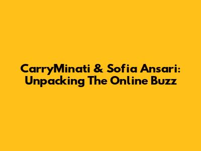 CarryMinati & Sofia Ansari: Unpacking The Online Buzz