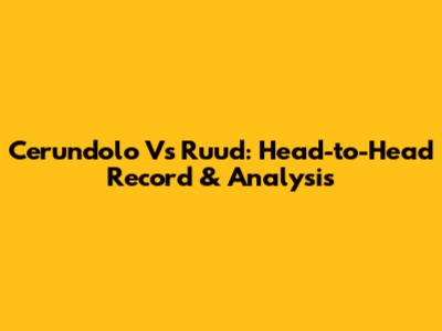 Cerundolo Vs Ruud: Head-to-Head Record & Analysis