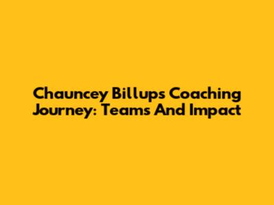 Chauncey Billups' Coaching Journey: Teams And Impact