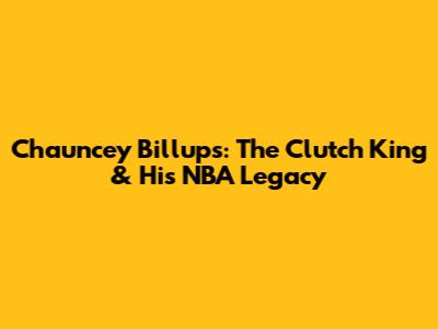 Chauncey Billups: The Clutch King & His NBA Legacy