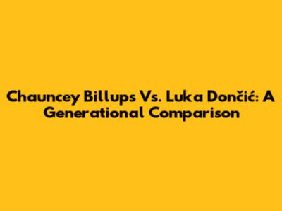 Chauncey Billups Vs. Luka Dončić: A Generational Comparison