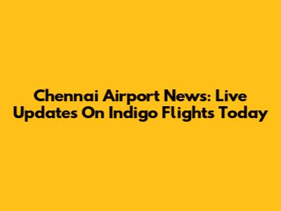 Chennai Airport News: Live Updates On Indigo Flights Today