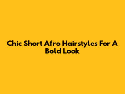 Chic Short Afro Hairstyles For A Bold Look