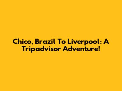 Chico, Brazil To Liverpool: A Tripadvisor Adventure!