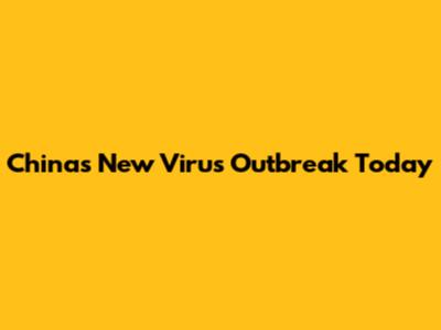 China's New Virus Outbreak Today