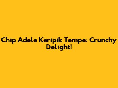 Chip Adele Keripik Tempe: Crunchy Delight!