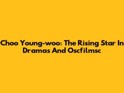 Choo Young-woo: The Rising Star In Dramas And Oscfilmsc
