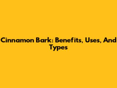 Cinnamon Bark: Benefits, Uses, And Types