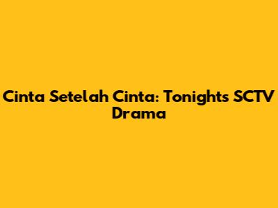 Cinta Setelah Cinta: Tonight's SCTV Drama