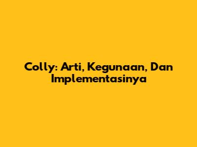Colly: Arti, Kegunaan, Dan Implementasinya