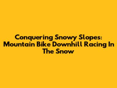 Conquering Snowy Slopes: Mountain Bike Downhill Racing In The Snow