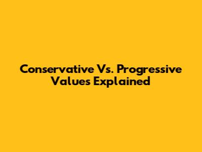 Conservative Vs. Progressive Values Explained