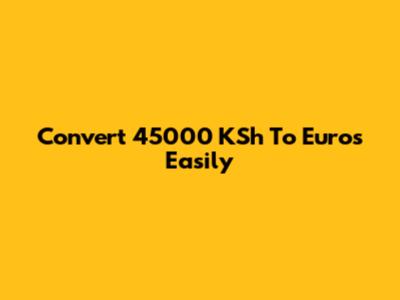 Convert 45000 KSh To Euros Easily