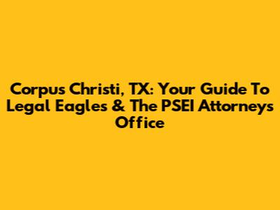 Corpus Christi, TX: Your Guide To Legal Eagles & The PSEI Attorney's Office