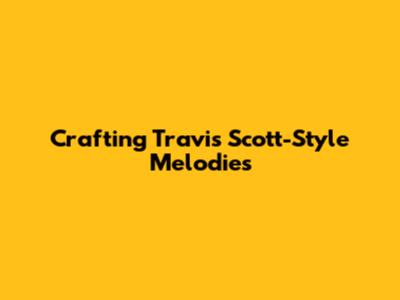 Crafting Travis Scott-Style Melodies