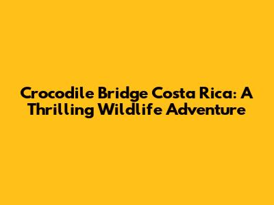 Crocodile Bridge Costa Rica: A Thrilling Wildlife Adventure