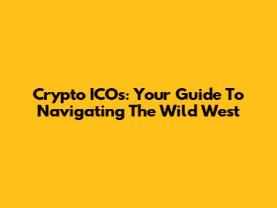 Crypto ICOs: Your Guide To Navigating The Wild West