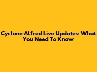 Cyclone Alfred Live Updates: What You Need To Know
