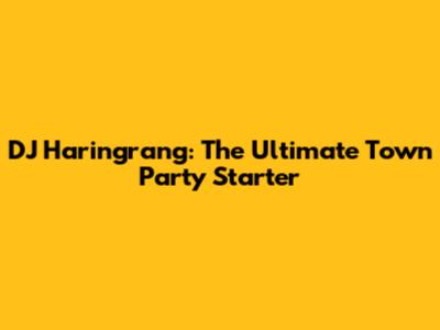 DJ Haringrang: The Ultimate Town Party Starter